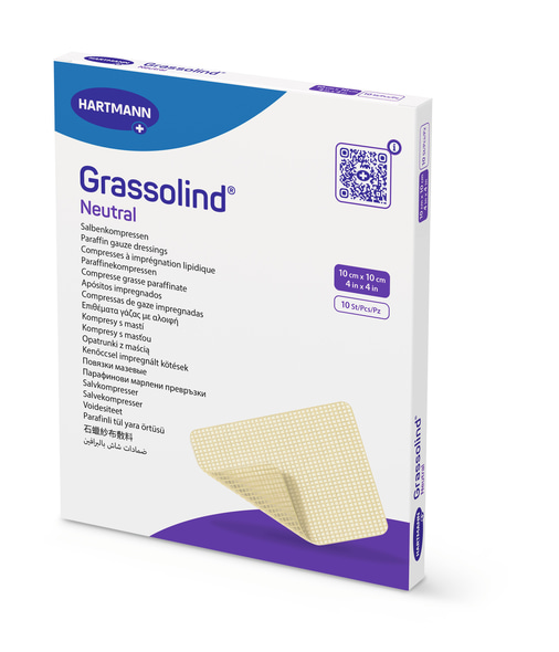 Hartmann Salbenkompresse Grassolind® - 10 x 10 cm - 10 Stück