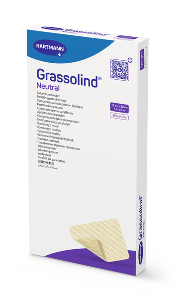 Hartmann Salbenkompresse Grassolind® - 10 x 20 cm - 30 Stück