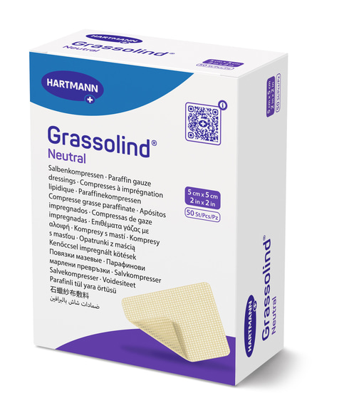 Hartmann Salbenkompresse Grassolind® - 5 x 5 cm - 50 Stück