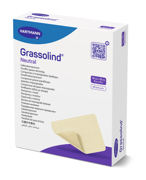 Hartmann Salbenkompresse Grassolind® - 10 x 10 cm - 50 Stück