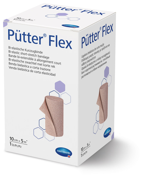 PütterFlex Hartmann - 10 cm x 5 m - mit Verbandklammern, einzeln in Faltschachtel, 1 Stück