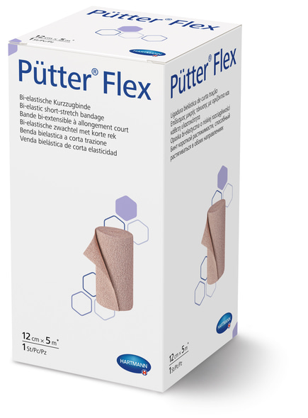 PütterFlex Hartmann - 12 cm x 5 m - mit Verbandklammern, einzeln in Faltschachtel, 1 Stück