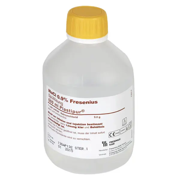 Isotonische Kochsalzlösung - 500 ml, Plastipur-Schraubflasche - 12 Flaschen