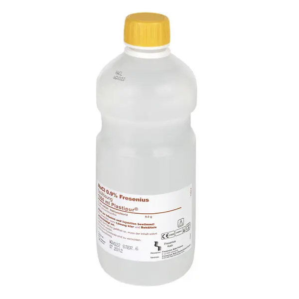 Isotonische Kochsalzlösung - 1000 ml, Plastipur-Schraubflasche - 6 Flaschen