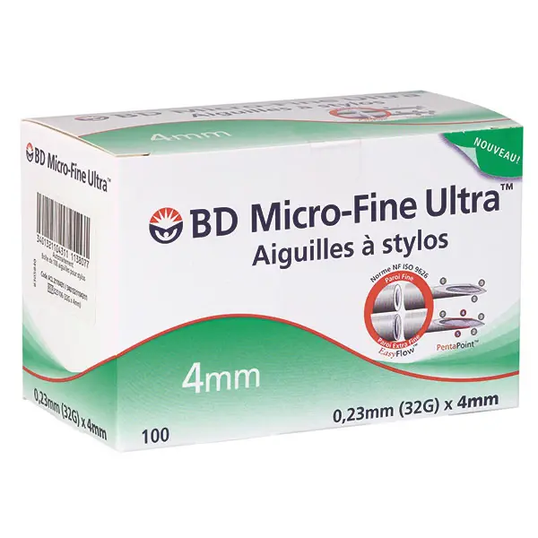 BD Micro-Fine Ultra PentaPoint Pen-Nadeln - 32 G - 4 mm x 0,23 mm -100 Stück