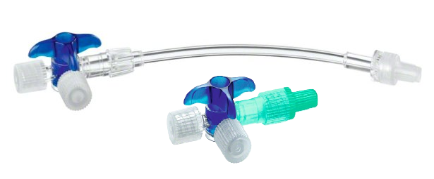 B.Braun Discofix® C Dreiwegehähne blau mit Schlauch 10 cm - 50 Stück
