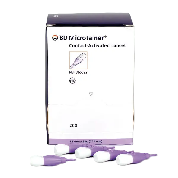 BD Microtainer Sicherheitslanzetten - 2 mm x 1,5 mm, stärkerer Blutfluss - 200 Stück