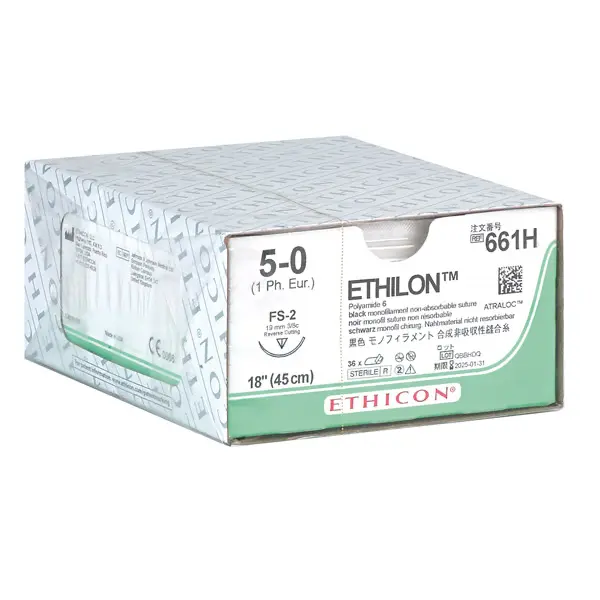 Ethicon Ethilon - schwarz - monofil - 3/0 - metric 2 - 45 cm - FS2 - 1 Pack  á  36 Stück