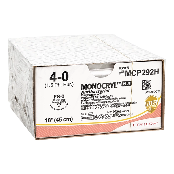 Monocryl Plus ungefärbt - 4/0 - metric 1.5 - 70cm - FS2