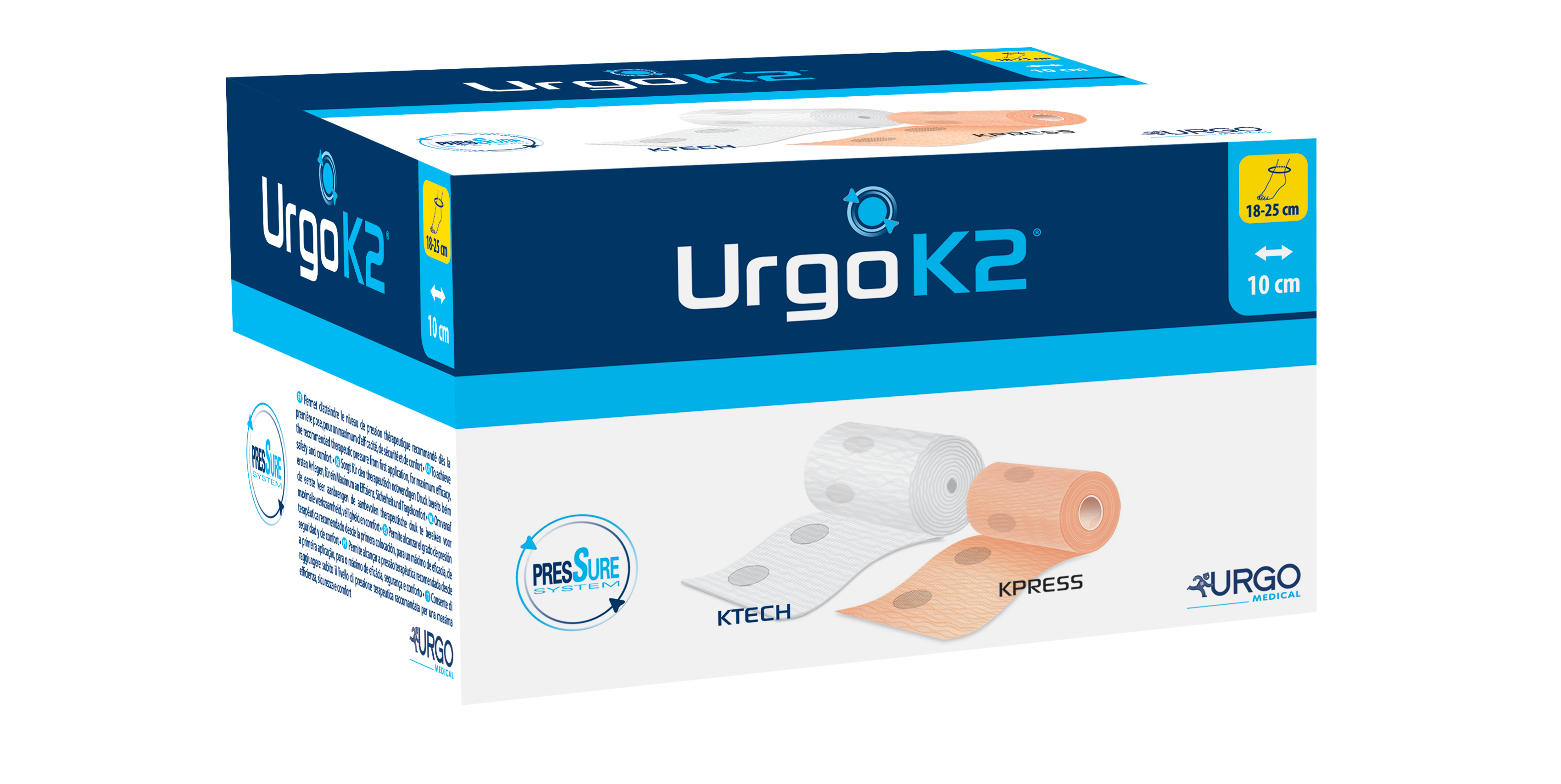 Urgo K2 Kompressionssystem - 10 cm - Knöchelumfang 18 - 25 cm , à 1 Set