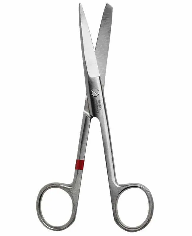 Fuhrmann Einmal-Schere chir. stumpf/spitz, 14,5 cm, gebogen - 25 Stück