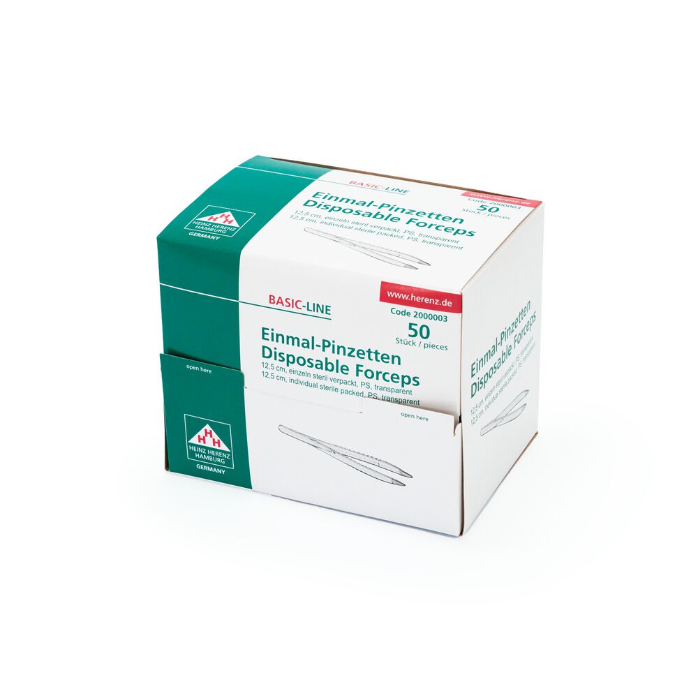 Herenz Einmalpinzette steril 12 cm - 50 Stück