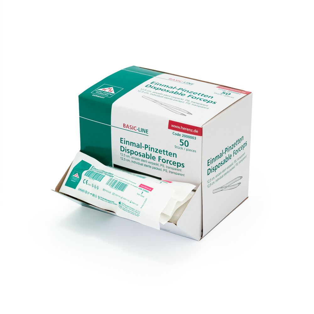 Herenz Einmalpinzette steril 12 cm - 50 Stück