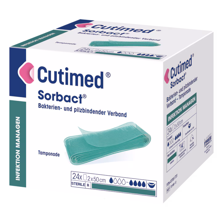 essity Cutimed® Sorbact Tamponade 2 x 50 cm, 12 Stück