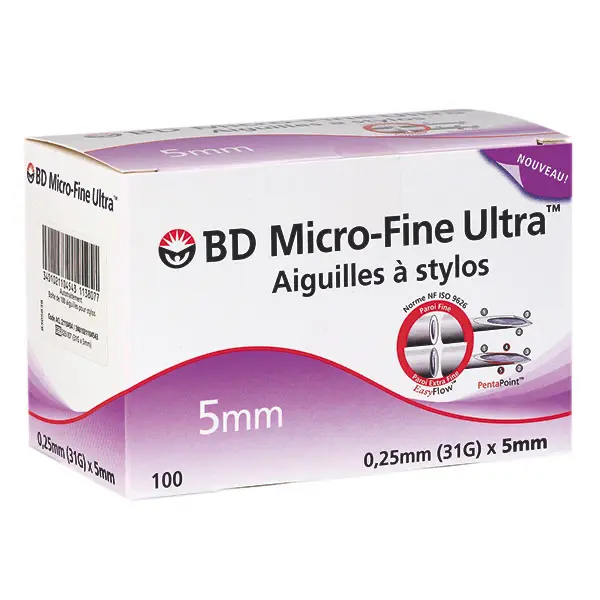 BD Micro-Fine Ultra PentaPoint Pen-Nadeln - 31 G - 5 mm x 0,25 mm - 100 Stück