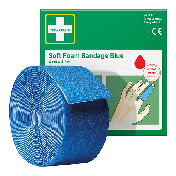 Cederroth Soft Foam Bandage - 6 cm x 4,5 m - blau
