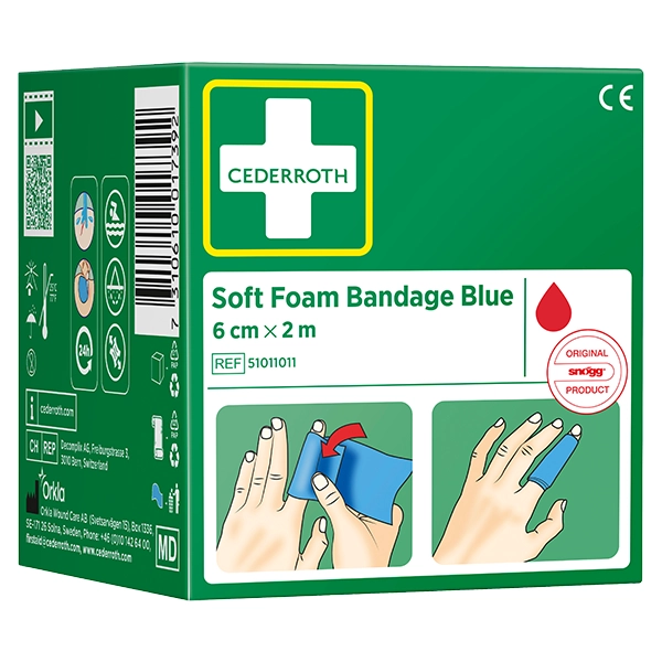 Cederroth Soft Foam Bandage - 6 cm x 2 m - blau