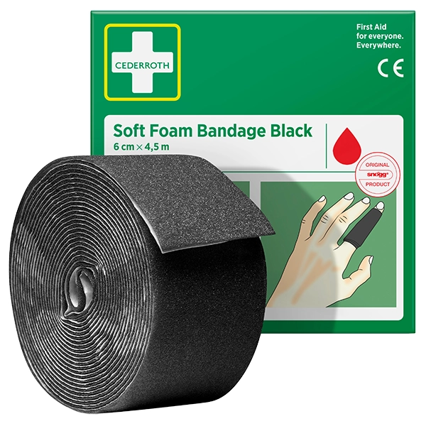 Cederroth Soft Foam Bandage - 6 cm x 4,5 m - schwarz