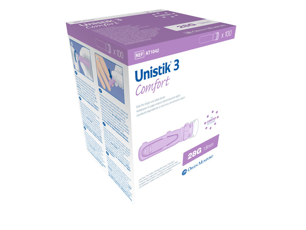 Unistik 3 Sicherheitslanzetten - Unistik 3 Comfort, Einstichtiefe: 1,8 mm - 100 Stück