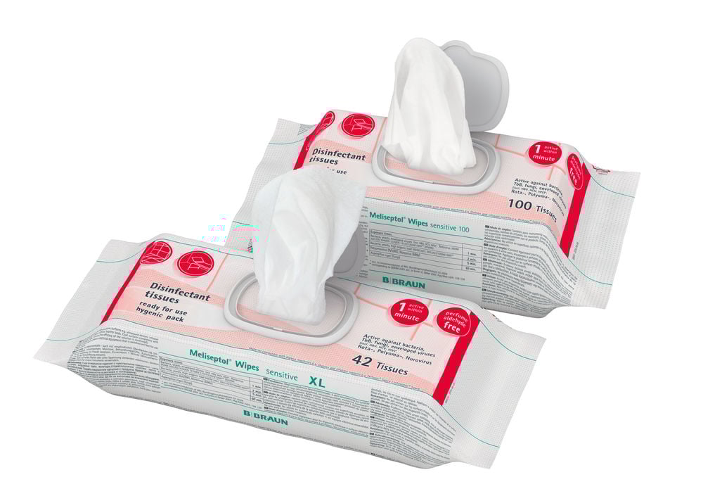 B.Braun Desinfektionstücher Meliseptol® Wipes sensitive Flow Pack XL mit 42 Tüchern