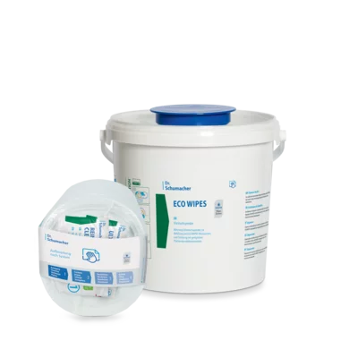 Dr. Schumacher Eco Wipes Vliestuchrollen und Spender Eimer, leer