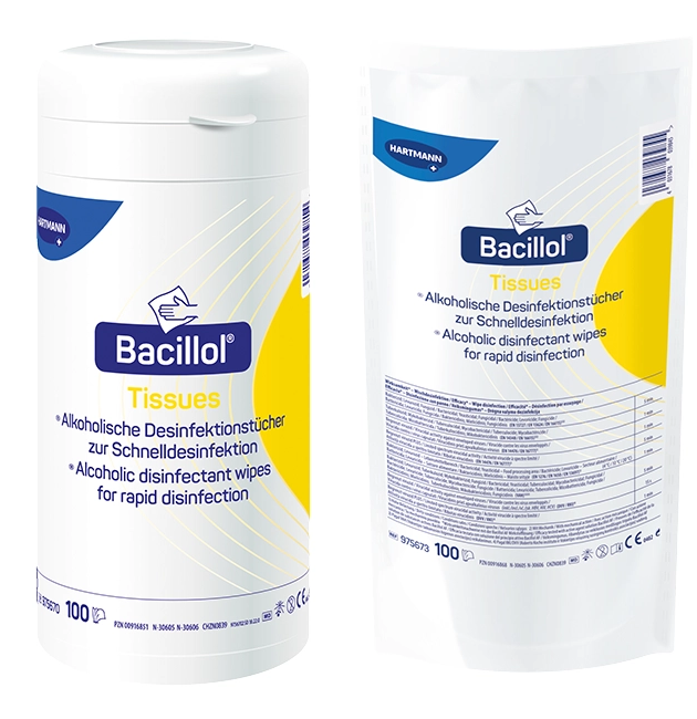 Bacillol Tissue Desinfektionstücher - Spenderdose mit 100 Tüchern 22,5 x 13,9 cm