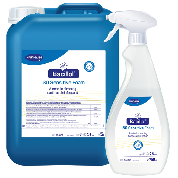 Bacillol 30 Sensitive Foam - 750 ml Flasche, inkl. Schaumsprühkopf