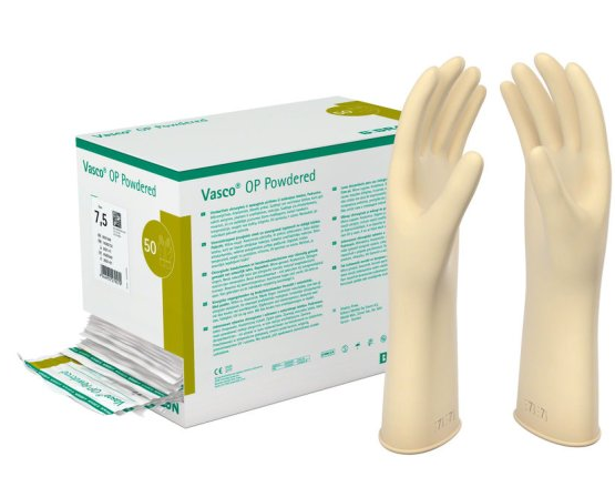 Vasco® OP Powdered Handschuhe, Naturlatex, steril, gepudert, Gr. 6 - 50 Paar