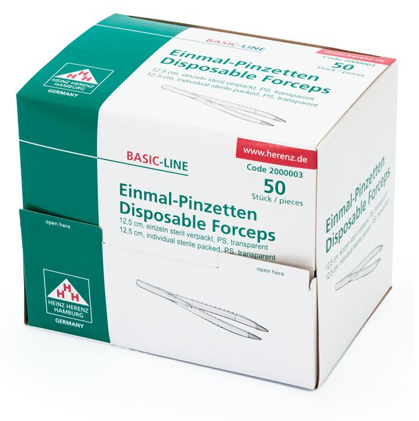 Herenz Einmalpinzette steril 12 cm - 50 Stück