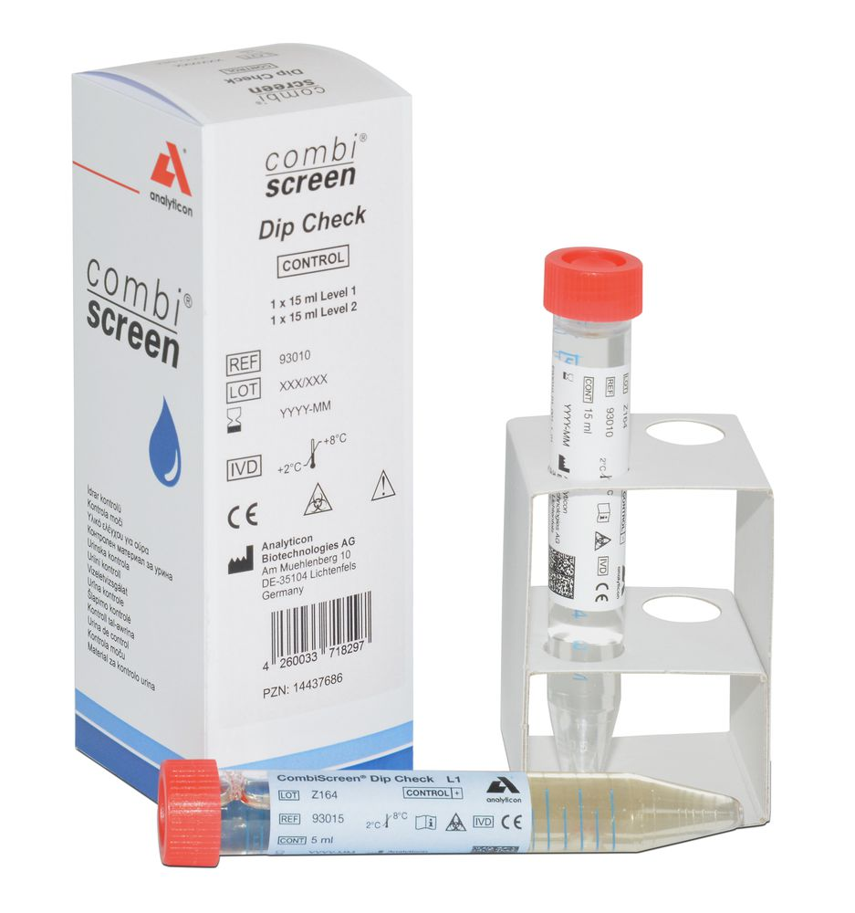 Kontrolllösung CombiScreen Dip Check zum Urinanalysegerät POCT 100 - 2 x 15 ml