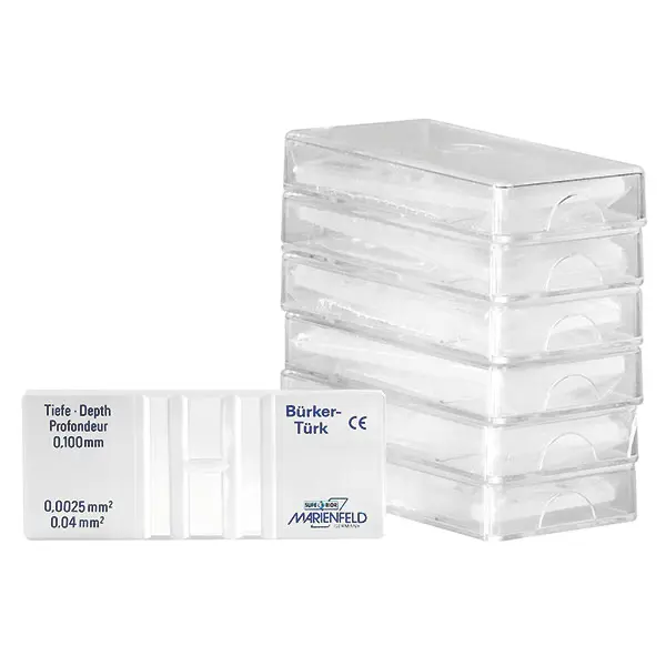 Marienfeld Zählkammern - Bürker Türk (früher Neubauerkammer) + 2 Deckglässern