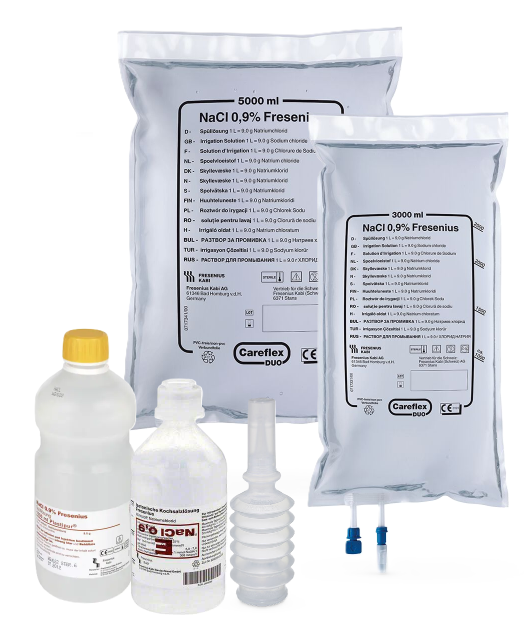 Fresenius NaCl 0,9% Isotonische Kochsalzlösung Plastikflasche, 10 x 500 ml