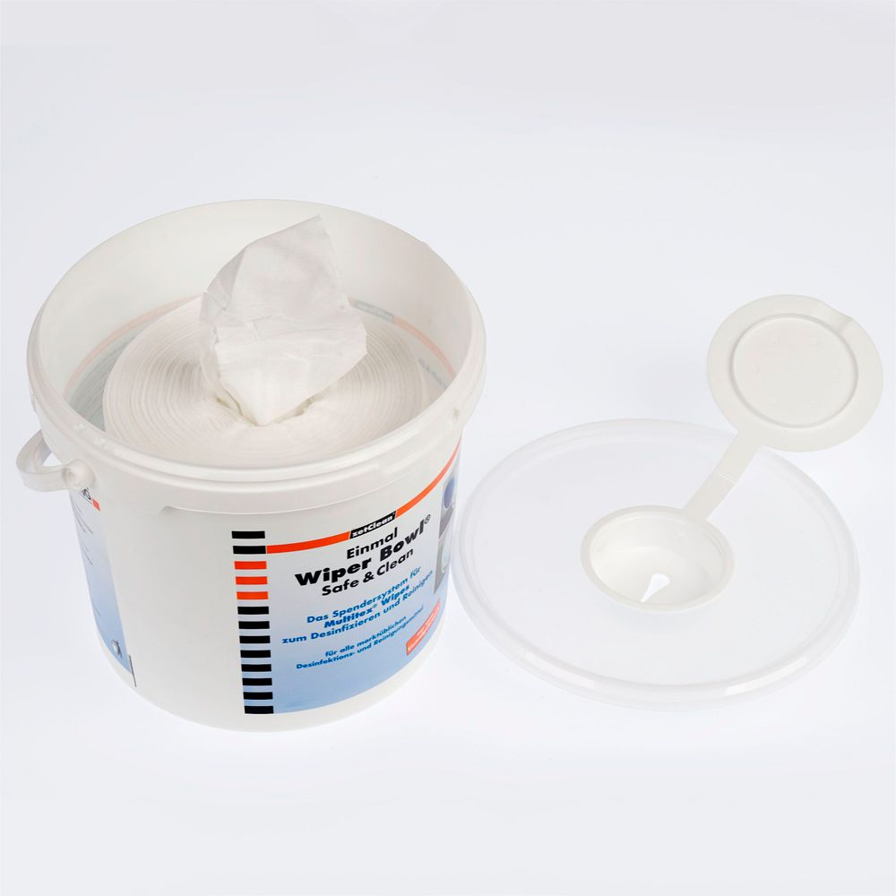 ZVG Multitex®Wipes mit Einmal-Wiper Bowl® Safe & Clean Einmal-Tuchspendersystem Premium, glatt