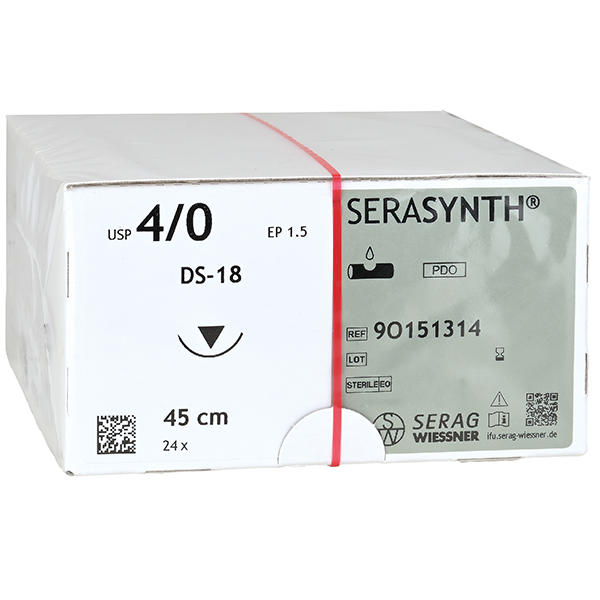 Serag-Wiessner SERASYNTH® violett Nahtmaterial DS 18, 4-0, 45 cm - 24 Stück