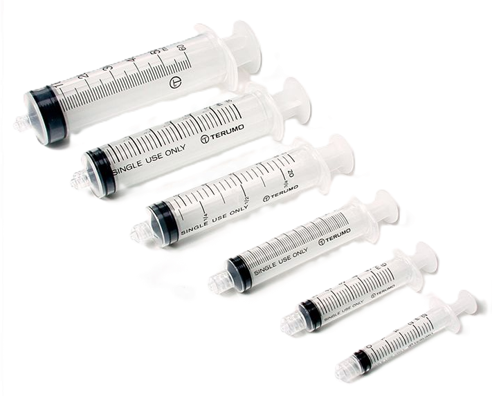 Terumo 3-teilige zentrische Spritze mit Luer-Ansatz 1 ml, Luer, mit Totraum