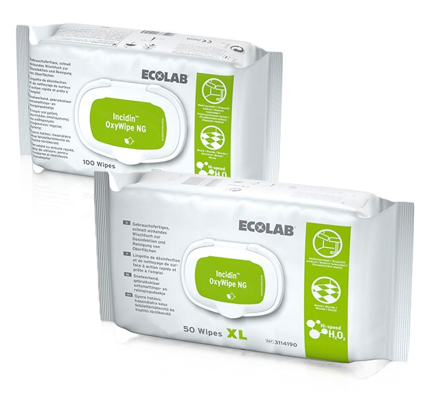 Ecolab Incidin OxyWipe NG Desinfektionstücher - 20 x 20 cm - 100 Stück