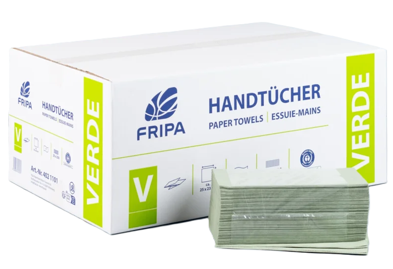Fripa Falthandtücher Verde 25 x 33 cm, C-Falz - 3.600 Stück