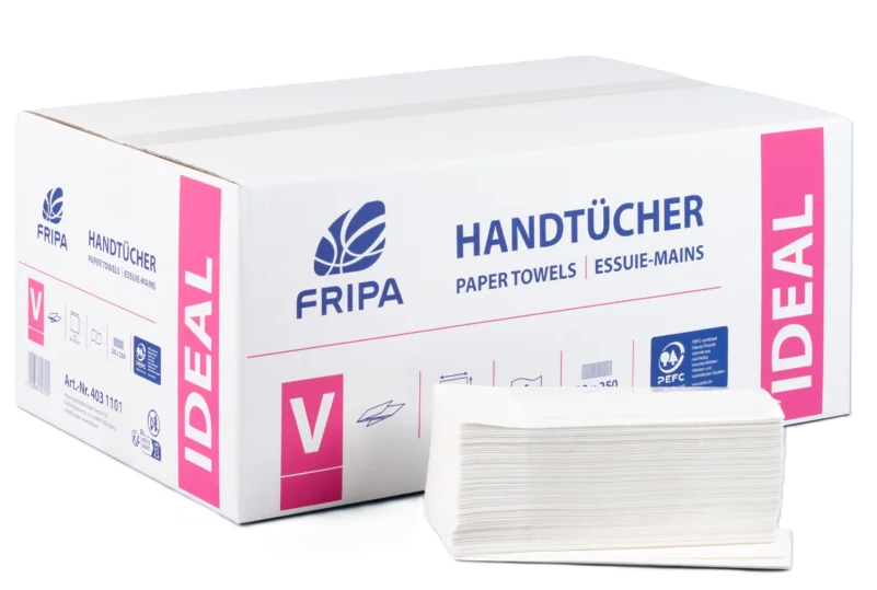 Fripa Ideal Falthandtücher - 25 x 33 cm - C-Falz - 3.600 Stück
