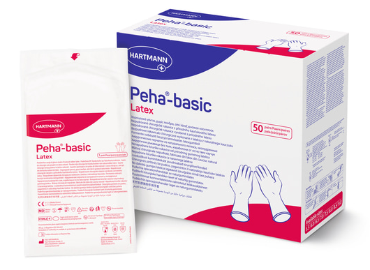 Peha-basic Latex, OP-Handschuhe, paarweise steril, puderfrei, Gr. 6, 50 Paar