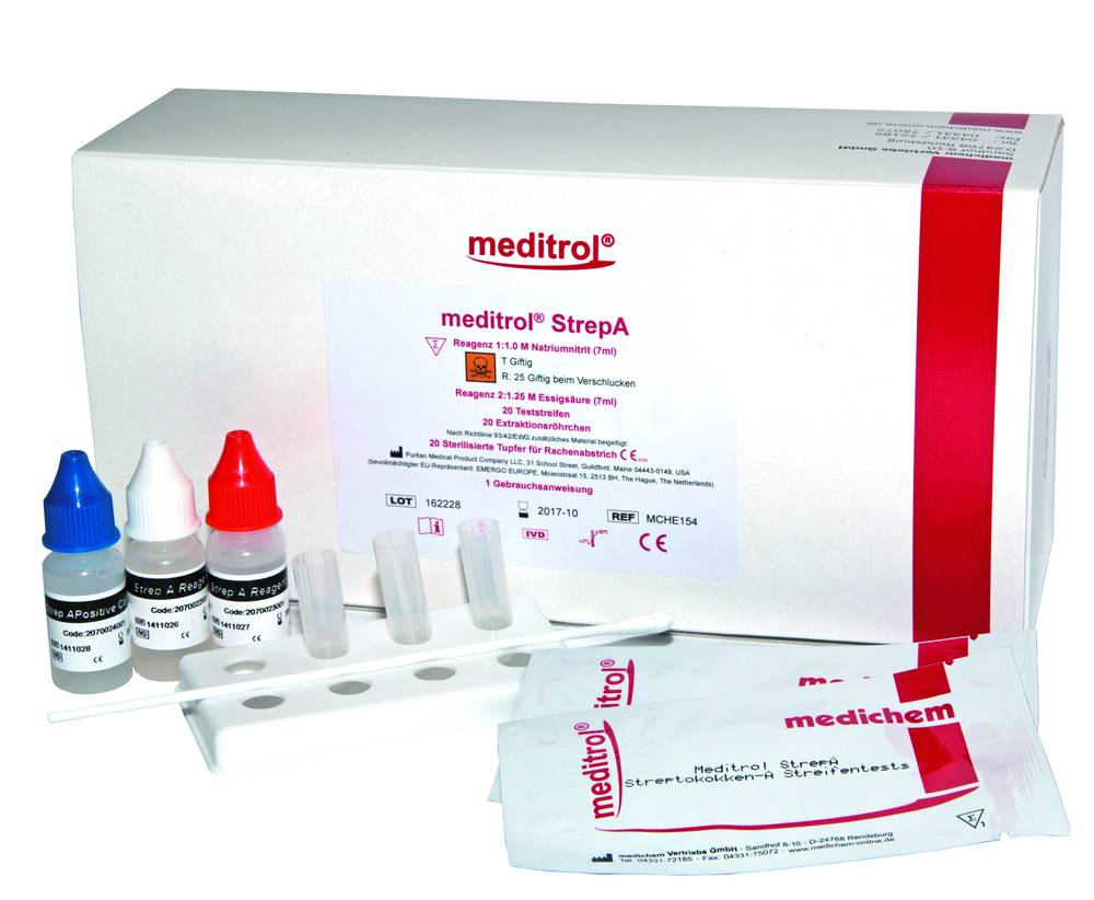 meditrol® Streptokokken A-Schnelltest - für Rachen-Abstricht - 20 Tests