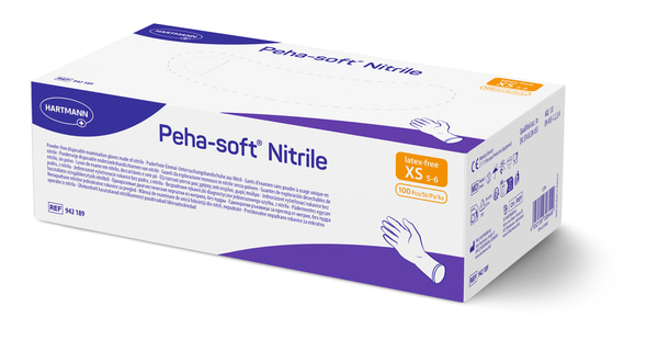 Peha-soft nitrile pf, Gr. XS, blau, 100 Stück, Untersuchungshandschuhe