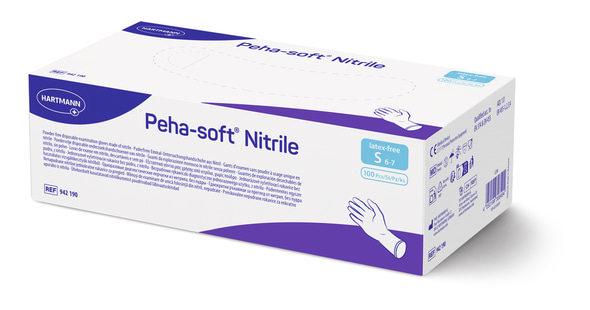 Peha-soft nitrile pf, Gr. S, blau, 100 Stück, Untersuchungshandschuhe