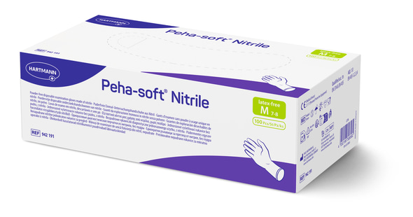 Peha-soft nitrile pf, Gr. M, blau,100 Stück, Untersuchungshandschuhe
