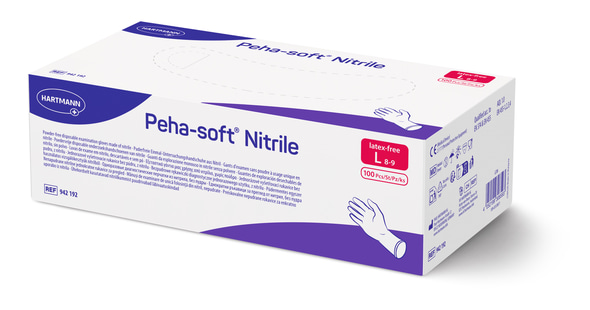 Peha-soft nitrile pf, Gr. L, blau,100 Stück, Untersuchungshandschuhe