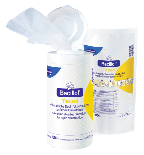 Bacillol Tissue Desinfektionstücher  22,5 x 13,9 cm - Nachfülllpackung - 100 Tüchern 