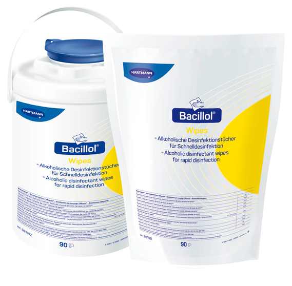 Hartmann - Bacillol Wipes - 38 x 20 cm - Standbodenbeutel mit 90 Tüchern