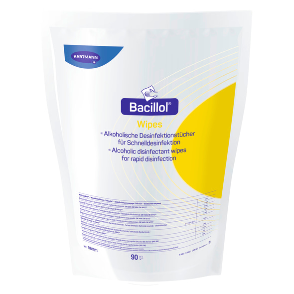 Hartmann - Bacillol Wipes - 38 x 20 cm - Standbodenbeutel mit 90 Tüchern