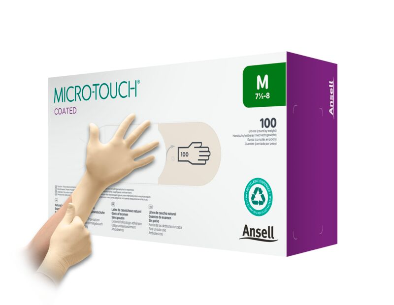 Ansell MICRO-TOUCH® Coated medizinische Untersuchungshandschuhe Gr. L - 100 Stück