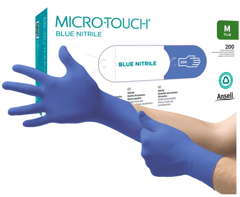 Ansell MICRO-TOUCH® Blue Nitrile Untersuchungshandschuhe Gr. M - 200 Stück