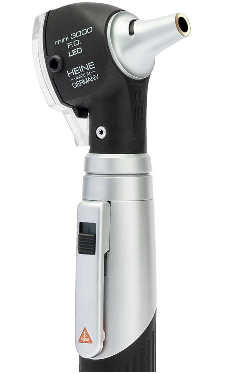 HEINE mini 3000 Otoskop mit Fiber Optik (F.O.) Beleuchtung und Batteriegriff - 1 Stück